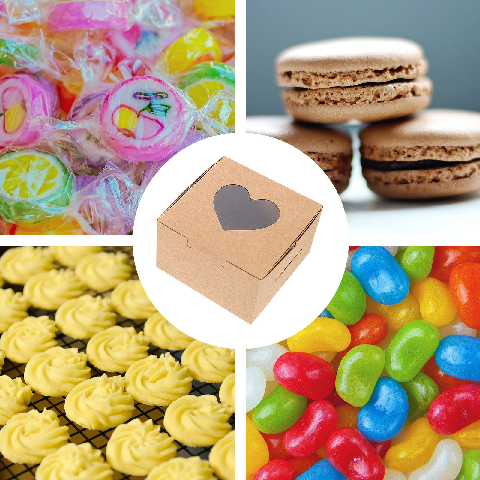 Kraft Paper Box - 40Pcs Kotak Kemasan Kue Portabel Tahan