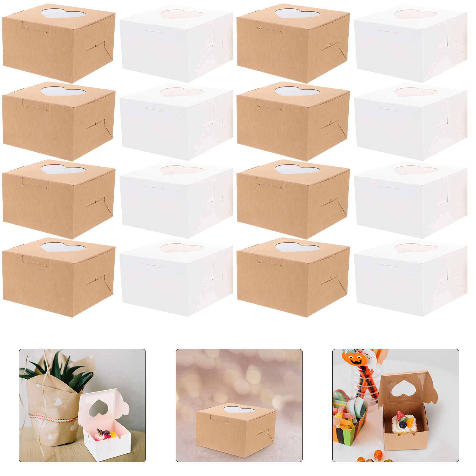 40Pcs Kotak Kemasan Kue Portab - Kraft Paper Box ulasan dan harga